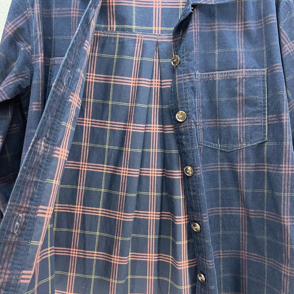 Madewell Button Up Shirt Women's Size M Blue Plaid Corduroy Kentwood Preppy - Picture 7 of 13